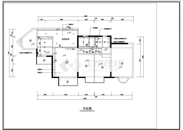 大户型住宅室内装修设计cad平面方案施工图纸-图二