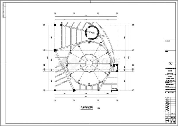 【最新】某单层网壳钢屋面设计方案CAD图纸-图一