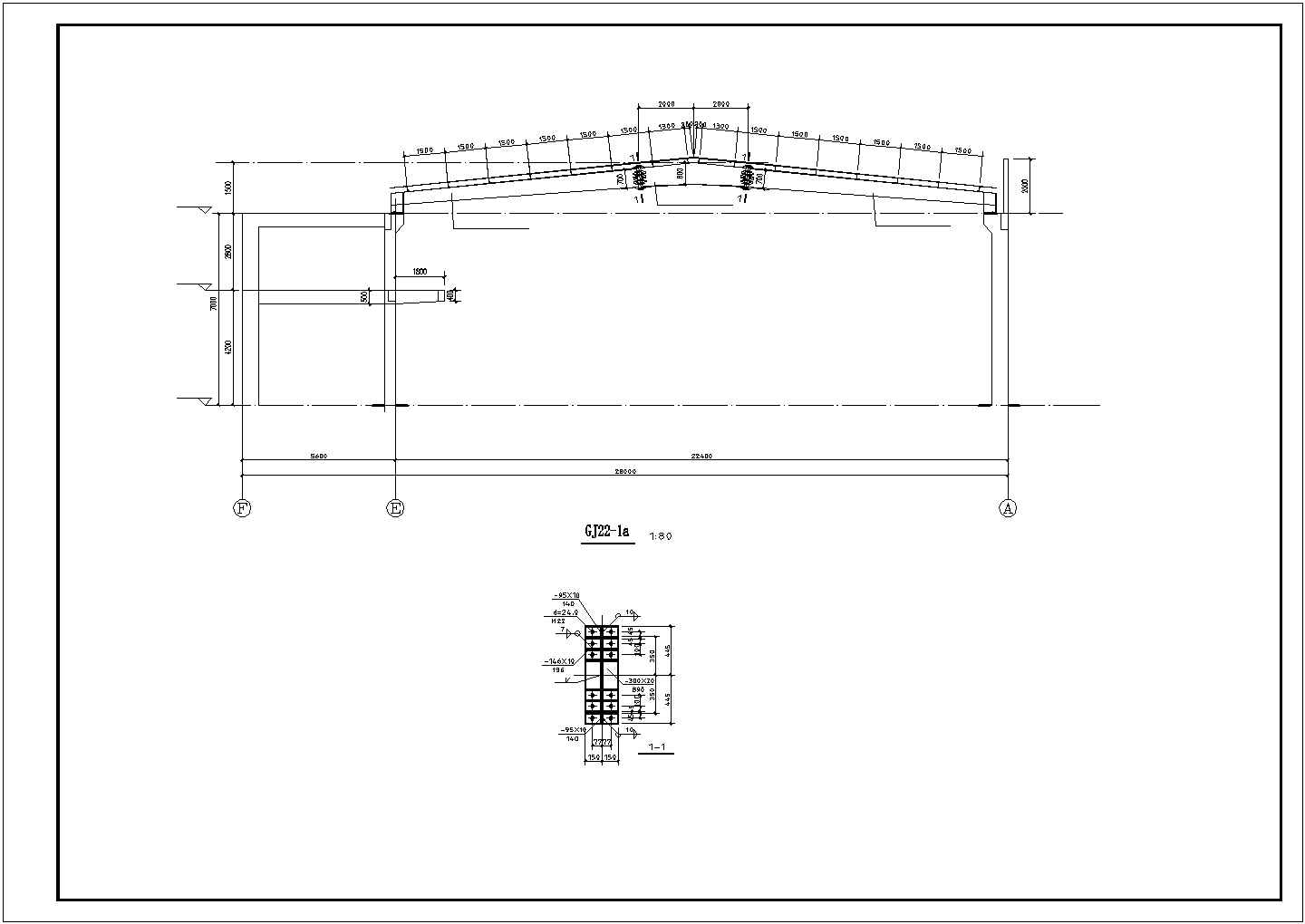 【最新】某豪华车钢构展厅结构建筑设计方案CAD图纸