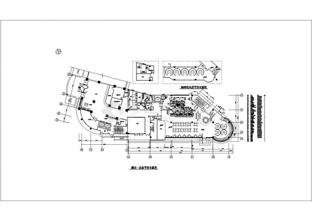 商务酒店大堂 和 餐厅CAD平面图纸非常标准CAD图纸设计-图一