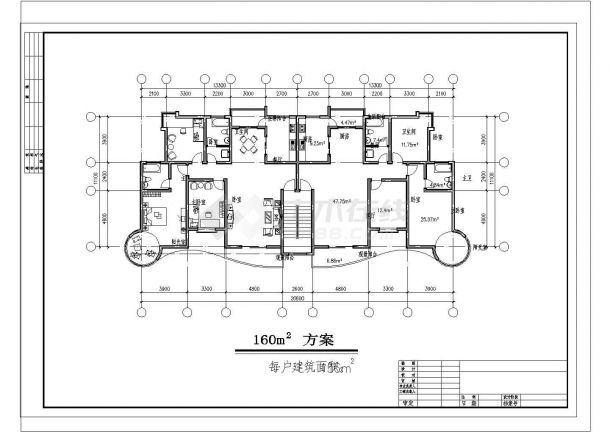 某小区大户型住宅建筑工程设计cad平面图-图一