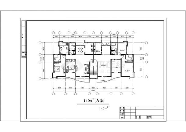 某小区大户型住宅建筑工程设计cad平面图-图二