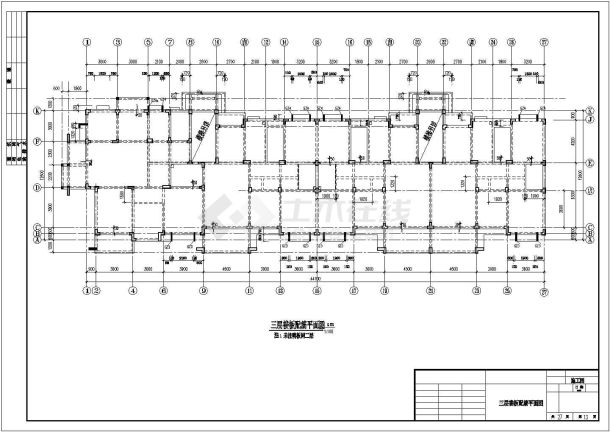 长44.7米宽12.6米 6层异型柱框架住宅楼结构施工CAD图-图一