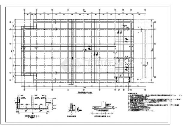 长59.8米宽28.8米 5层框架住宅楼结构施工CAD图-图二