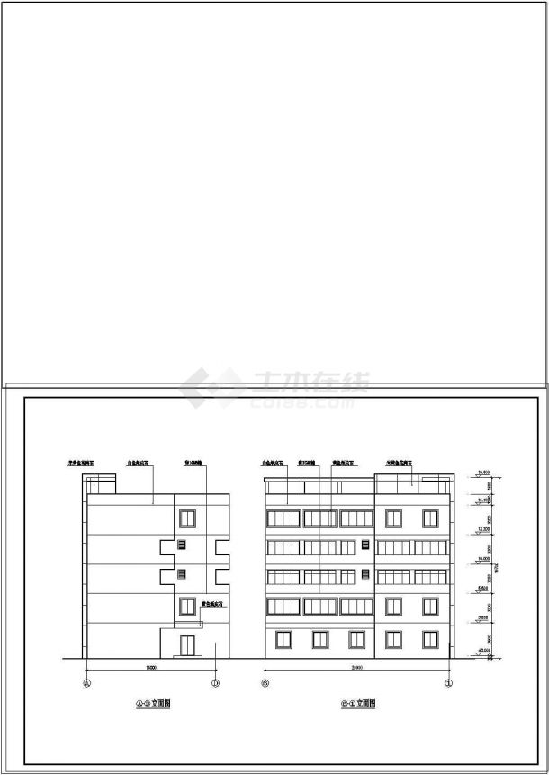 某工厂宿舍加餐厅装饰全套的cad设计施工图纸-图一