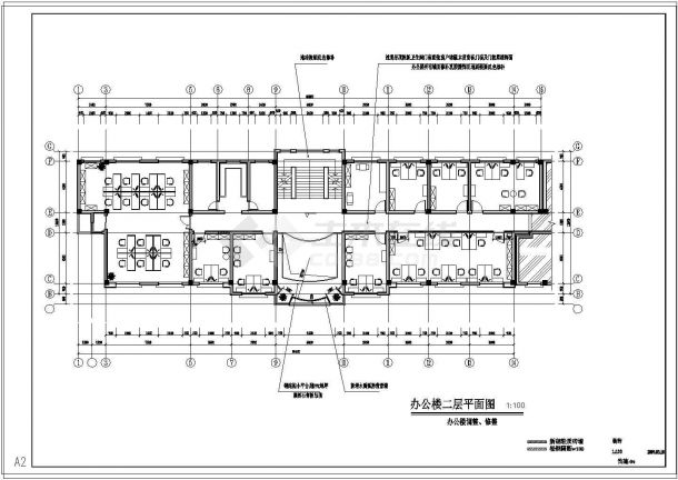 某公安派出所办公大楼建筑整套CAD设计施工图纸-图二