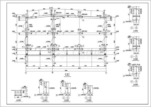 【最新】某单层钢结构住宅建筑设计方案CAD图纸-图二
