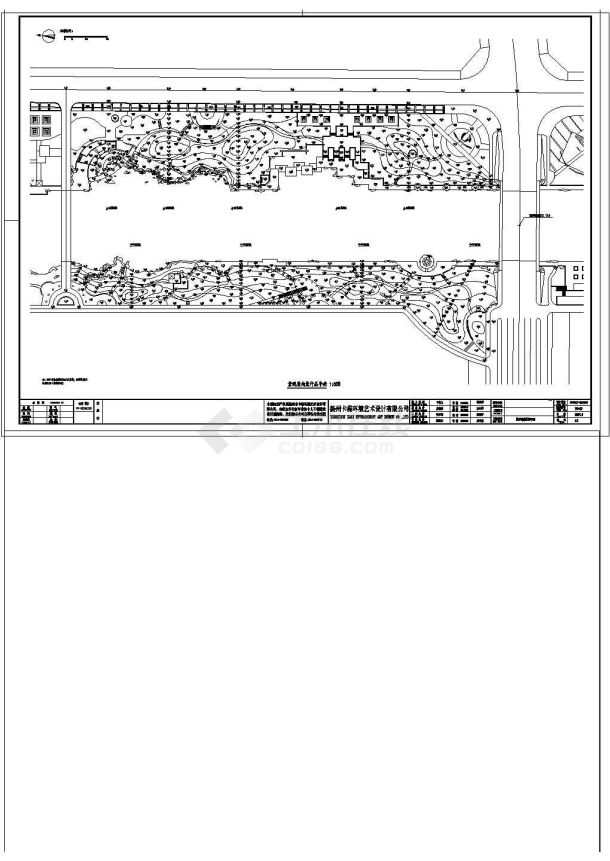 江苏某沿河岸环境景观工程cad施工图-图一