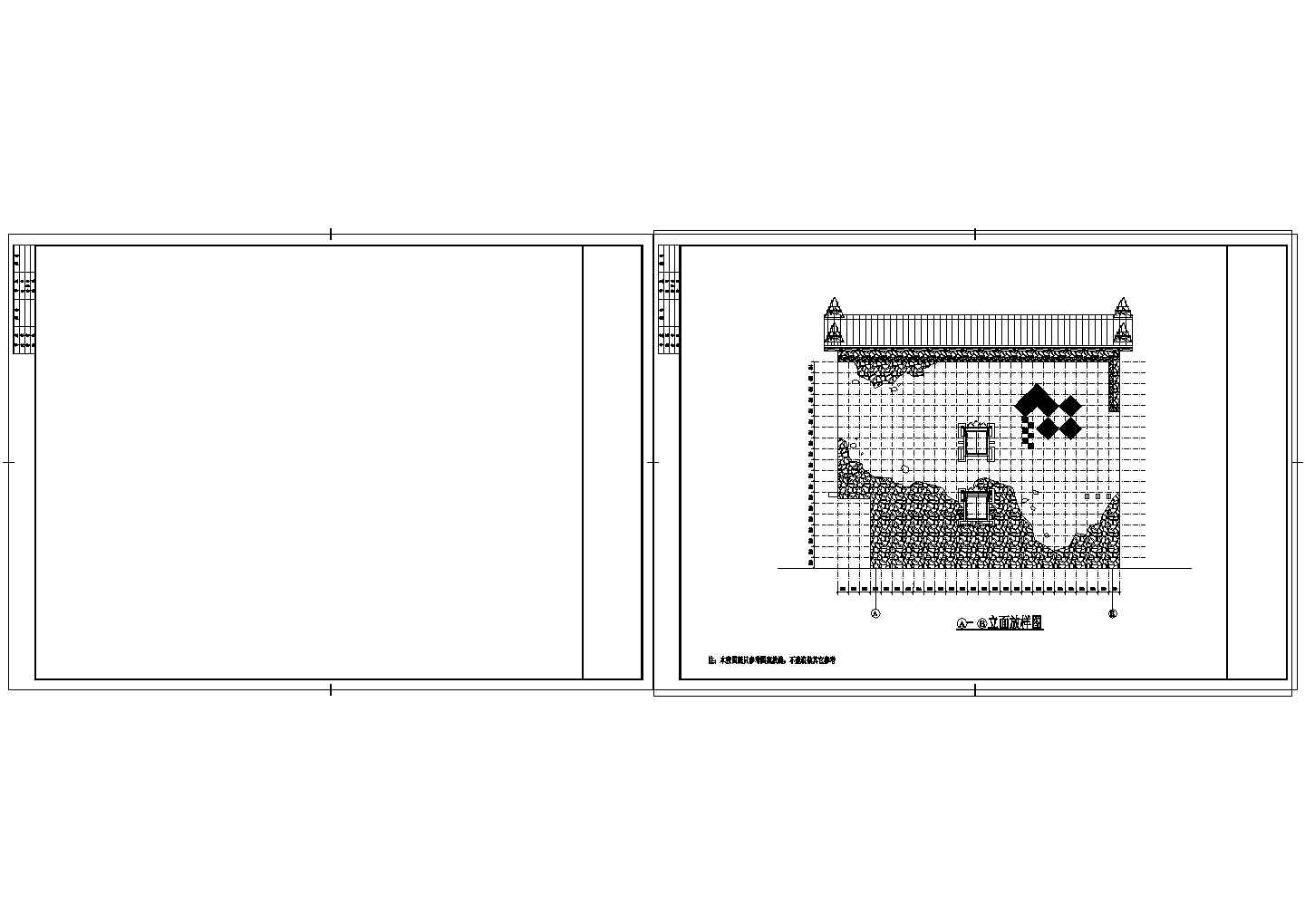 某少数民族风格CAD建筑设计施工图纸（水磨镇羌族建筑风格详细立面图例）