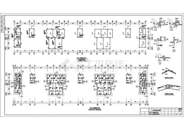 长75.3米宽12米 6层框架住宅楼结构施工CAD图-图一