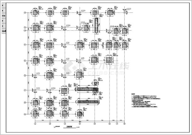 某医院肿瘤病房大楼主体结构施工全套CAD图-图二