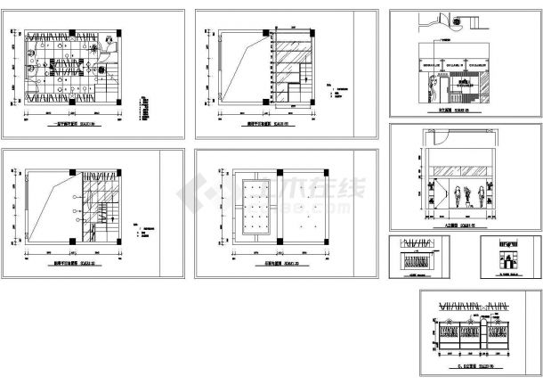 某地一套小服装店的设计CAD图（共9张）-图一