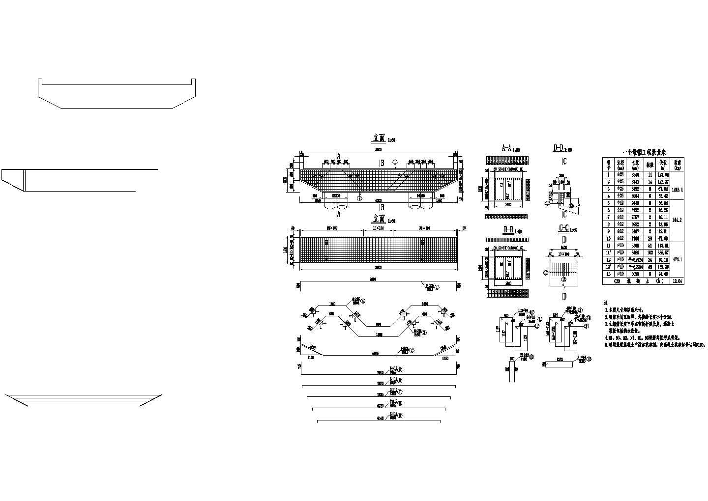 2×12米预应力混凝土空心板桥墩盖梁钢筋构造节点详图设计