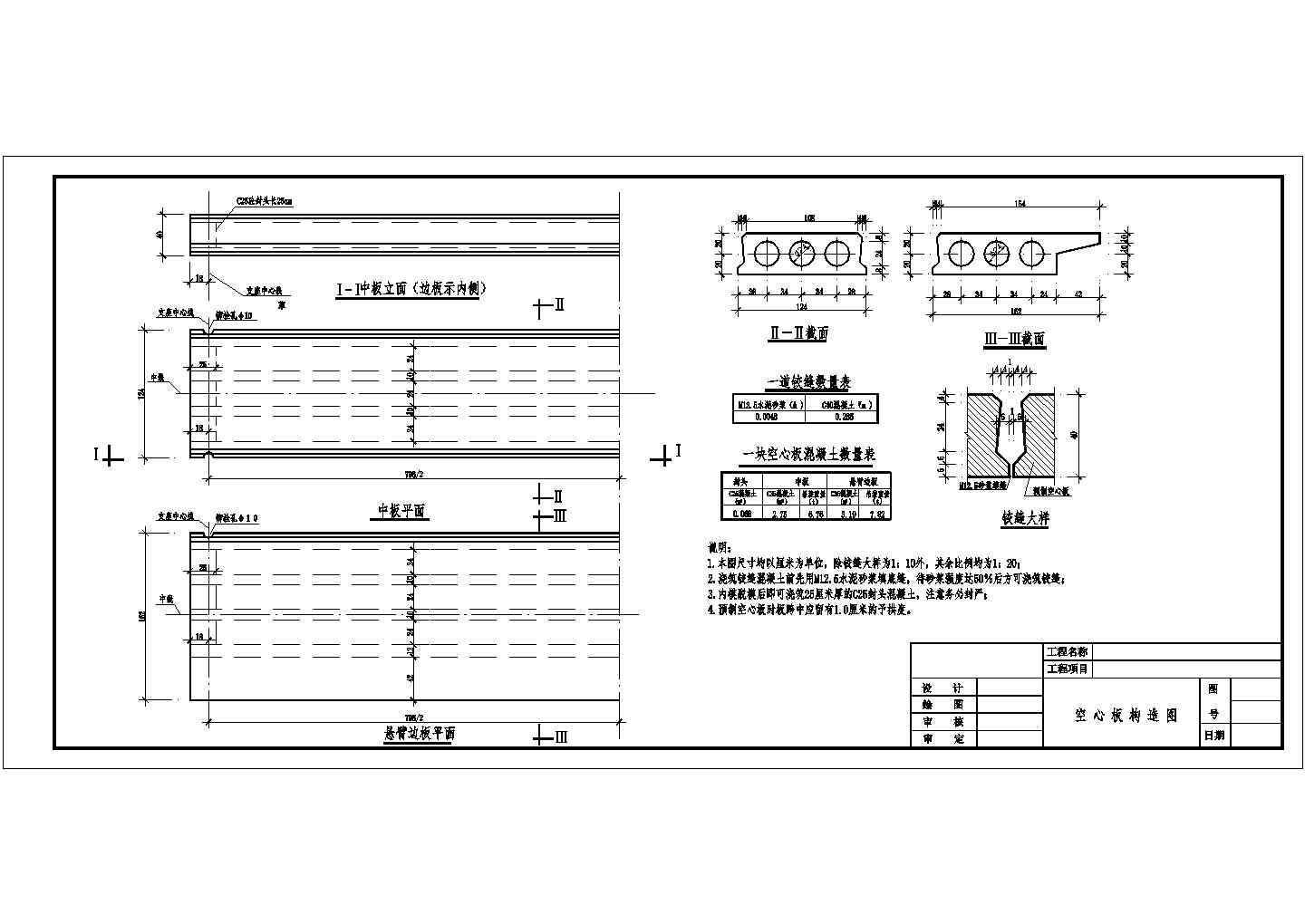2×8m空心板桥空心板构造节点详图设计