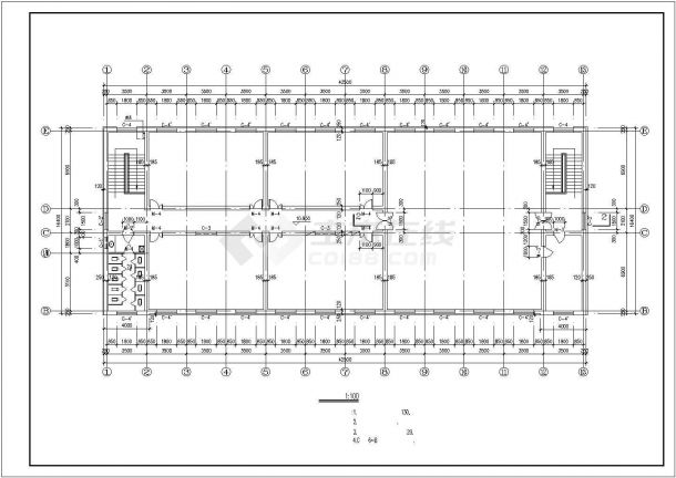 常州市某中学2800平米4层砖混结构教学楼建筑设计CAD图纸-图一