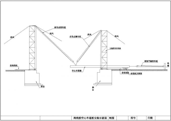 桥梁跨线桥空心车道板梁安装示意图设计_图1