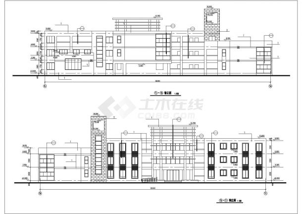 宜春市某街道社区3400平米3层框架结构幼儿园建筑设计CAD图纸-图一