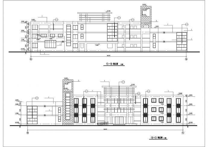 宜春市某街道社区3400平米3层框架结构幼儿园建筑设计CAD图纸_图1