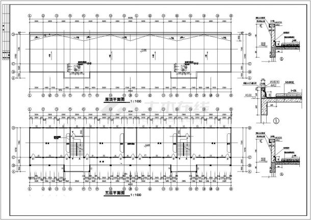 长春市某中学7500平米五层框架结构教学楼建筑设计CAD图纸-图二