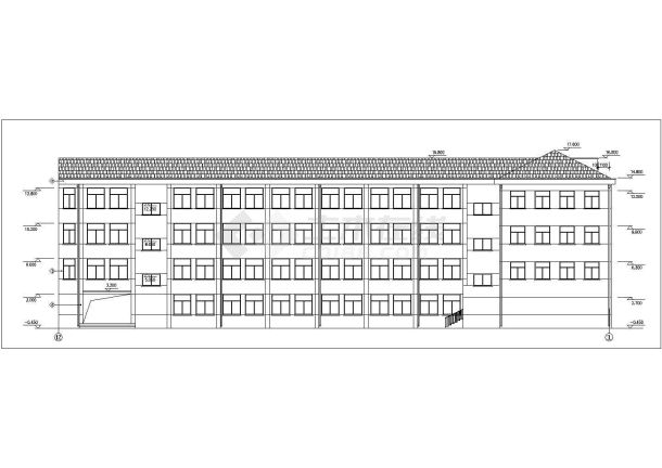 某地中学多层钢筋硂框架结构教学楼全套建筑CAD图纸-图一