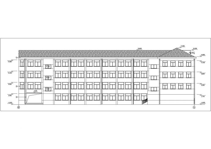 某地中学多层钢筋硂框架结构教学楼全套建筑CAD图纸_图1