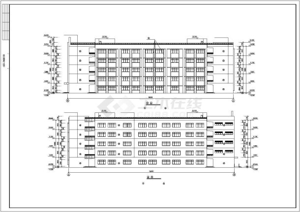 蚌埠市某高校1.2万平米五层框架结构教学综合楼建筑设计CAD图纸-图二