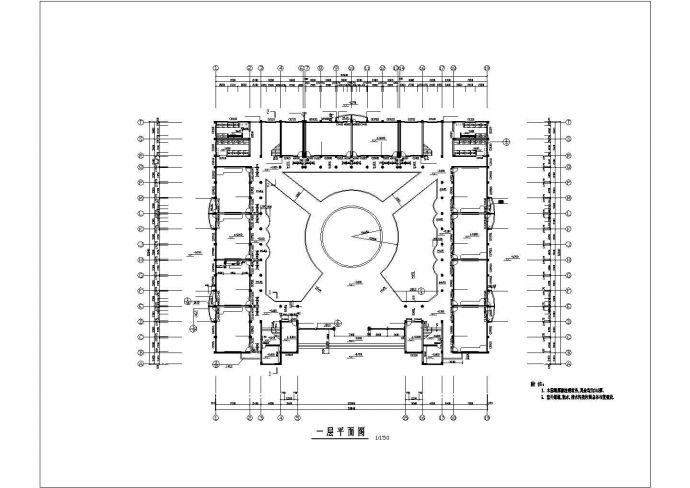 长沙第五中学1.2万平米五层框架结构门型教学楼平立剖面设计CAD图纸_图1