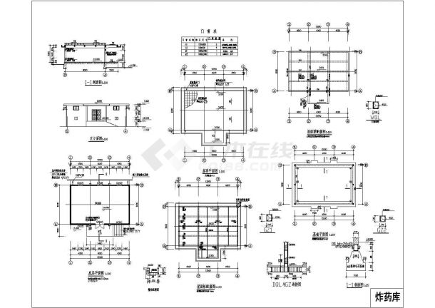 某一层混合结构炸药仓库设计cad全套建筑施工图纸（含设计说明）-图一