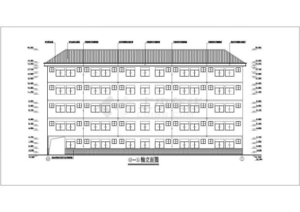 连云港市某中学4900平米五层框架结构宿舍楼建筑结构设计CAD图纸-图一