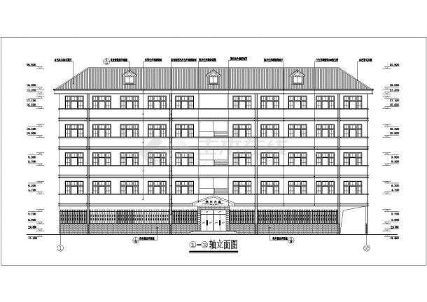 连云港市某中学4900平米五层框架结构宿舍楼建筑结构设计CAD图纸-图二