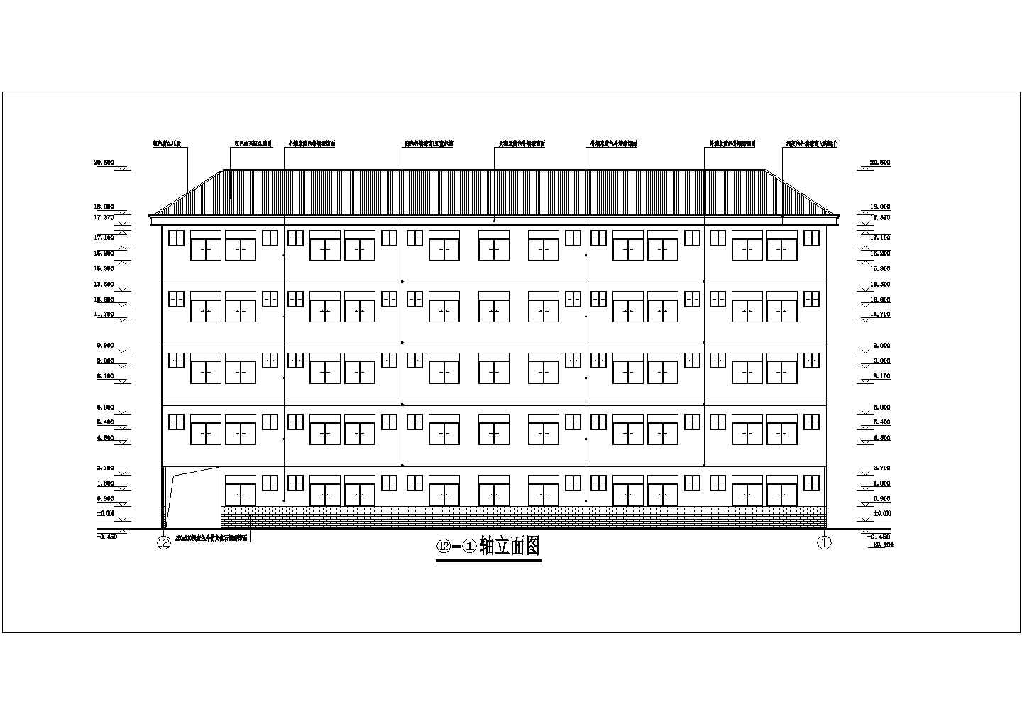 连云港市某中学4900平米五层框架结构宿舍楼建筑结构设计CAD图纸