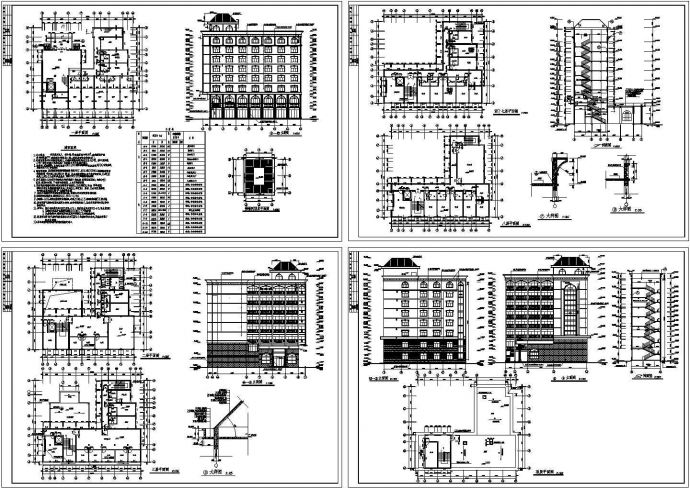私人宾馆建筑设计CAD施工图纸_图1