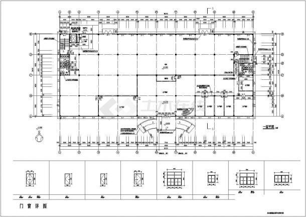 某工厂三层框架结构综合办公楼设计cad全套建筑施工图-图一