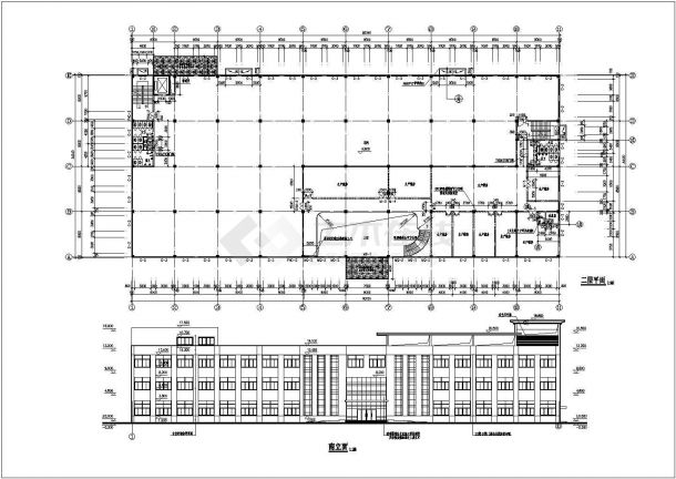 某工厂三层框架结构综合办公楼设计cad全套建筑施工图-图二