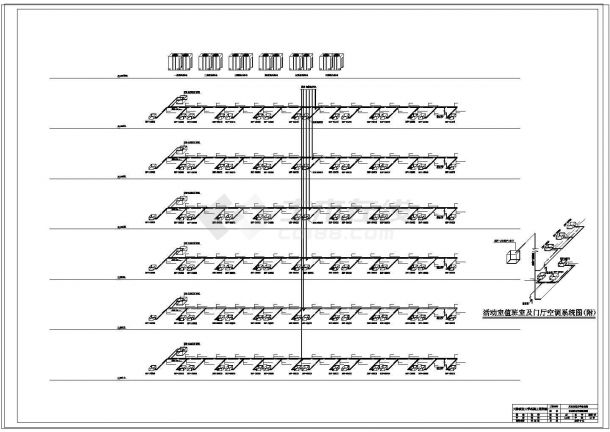 某市公司宿舍楼全套空调cad设计施工图纸-图二