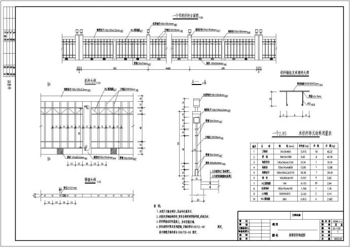 380m中承式钢管混凝土系杆拱桥桥梁拦杆构造节点详图设计_图1