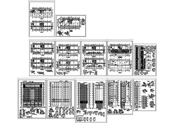 某十三层写字楼建筑施工图（CAD，12张图纸）-图一