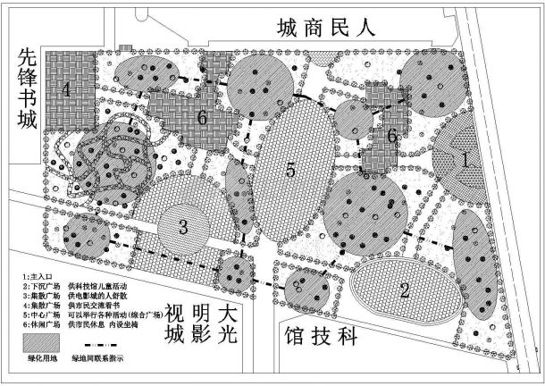 某文化广场规划设计cad施工图纸-图二