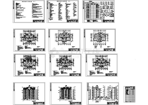 某斜屋面六层砖混结构住宅建筑方案图-图一