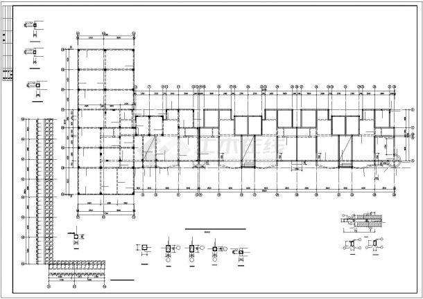 6层混合住宅楼cad结构施工设计施工图纸-图二