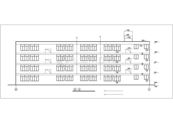 锦州市某中学8500万平米4层框架结构教学楼建筑设计CAD图纸-图一