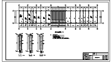 某县城单层框架结构实验高中大门结构施工cad图