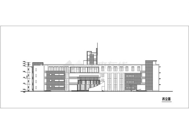 攀枝花市某实验中学6100平米4层框架教学楼平立剖面设计CAD图纸-图一
