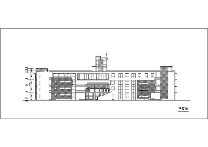 攀枝花市某实验中学6100平米4层框架教学楼平立剖面设计CAD图纸_图1