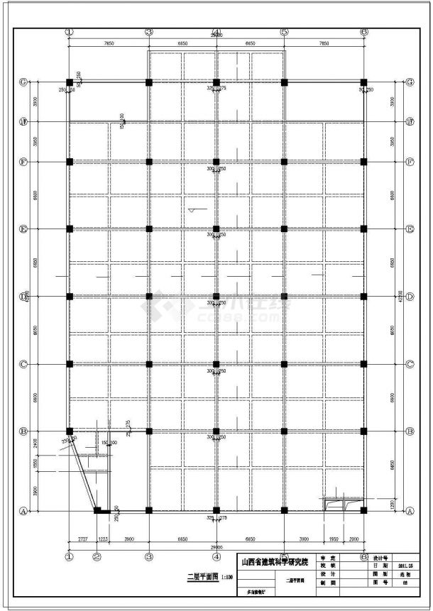 某多功能厅三层餐厅建筑设计cad施工图纸-图二