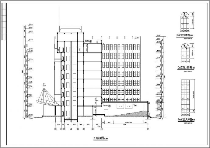 烟台市某高校1.1万平米8层框架结构教学楼建结构计CAD详图_图1
