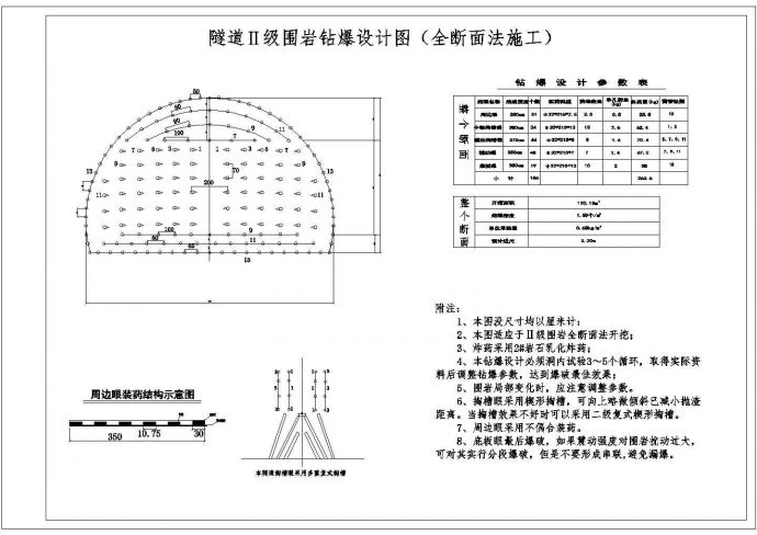 Ⅱ级围岩隧道钻爆法开挖设计图_图1