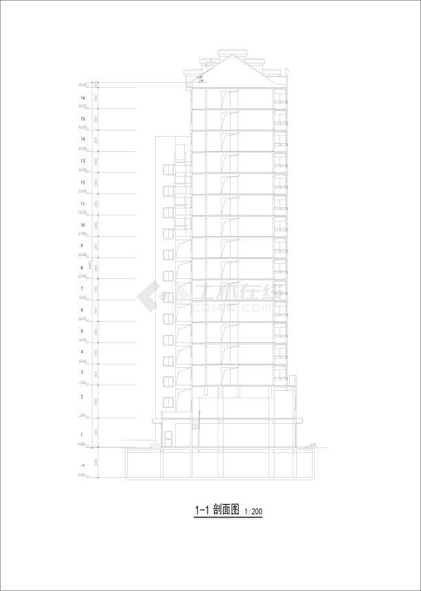 高层公寓初步设计方案CAD-图一