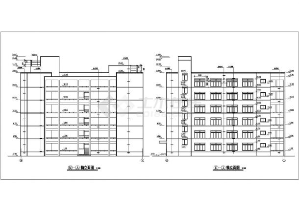 南阳市某中学4200平米6层砖混结构教学楼建筑设计CAD图纸-图二