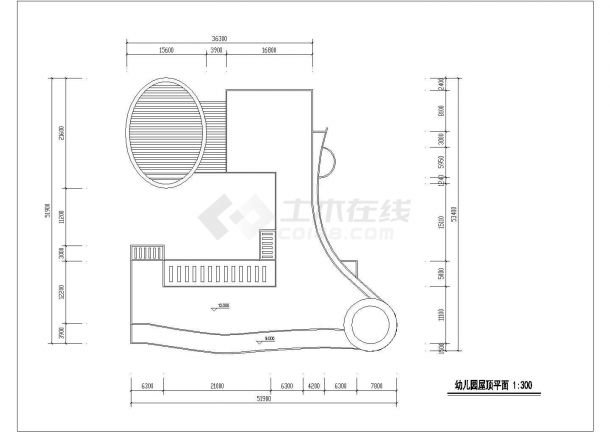 宁波市某街道2900平米4层框架结构艺术幼儿园建筑设计CAD图纸-图一